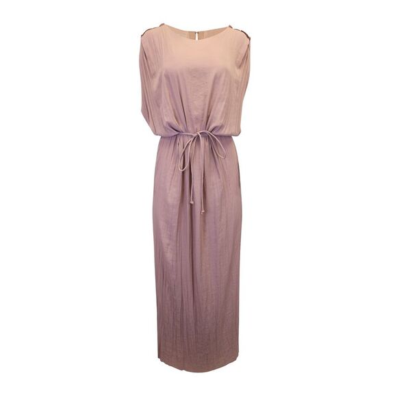 Acne Studios Tie Waist Maxi Dress in Pink Polyester